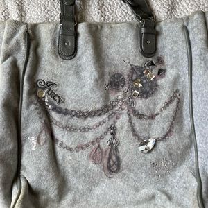 Grey velour Juicy Couture Tote